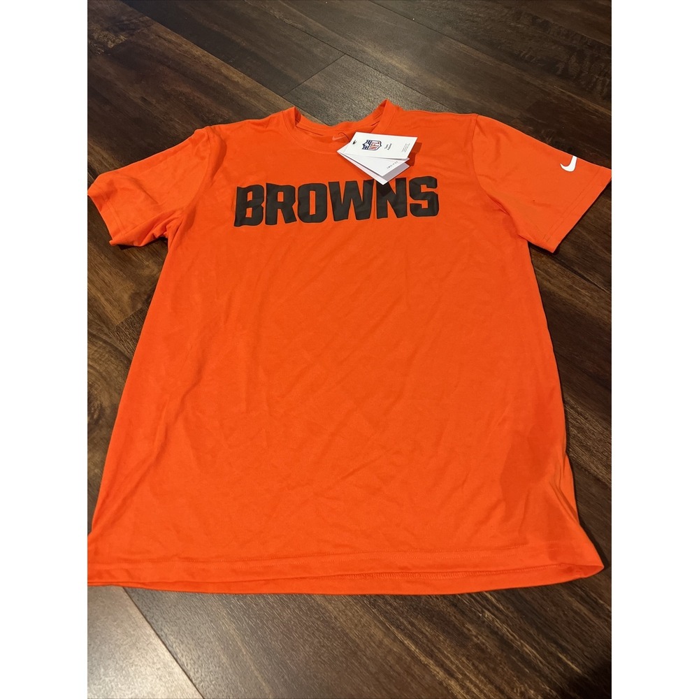 New Nike Cleveland Browns Mens Football Dri-fit Shirt Size Medium Orange Brown